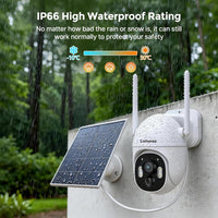 4MP Solar Wireless Security Cameras with Touch Monitor, 2-Cam Kit