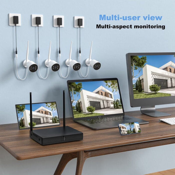 HOPVISION 1080p Security Camera System Wireless, 8CH 3MP NVR Home Security System