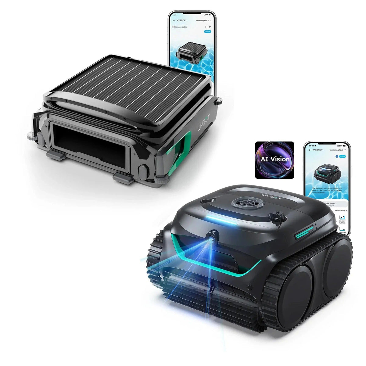 WYBOT Robot Pool Cleaner A.I. Solution Bundle-C2 Vision & F1
