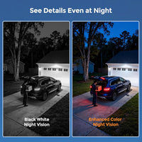 4MP Solar Wireless Security Cameras with Touch Monitor, 2-Cam Kit