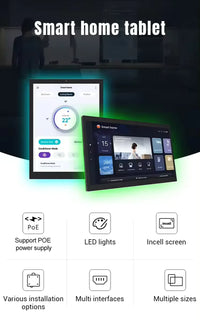 Android POE Tablet 10.1 Inch Smart Home Control Panel with MQTT,LED Lights,Google Play,Wifi,Bt,Rj45
